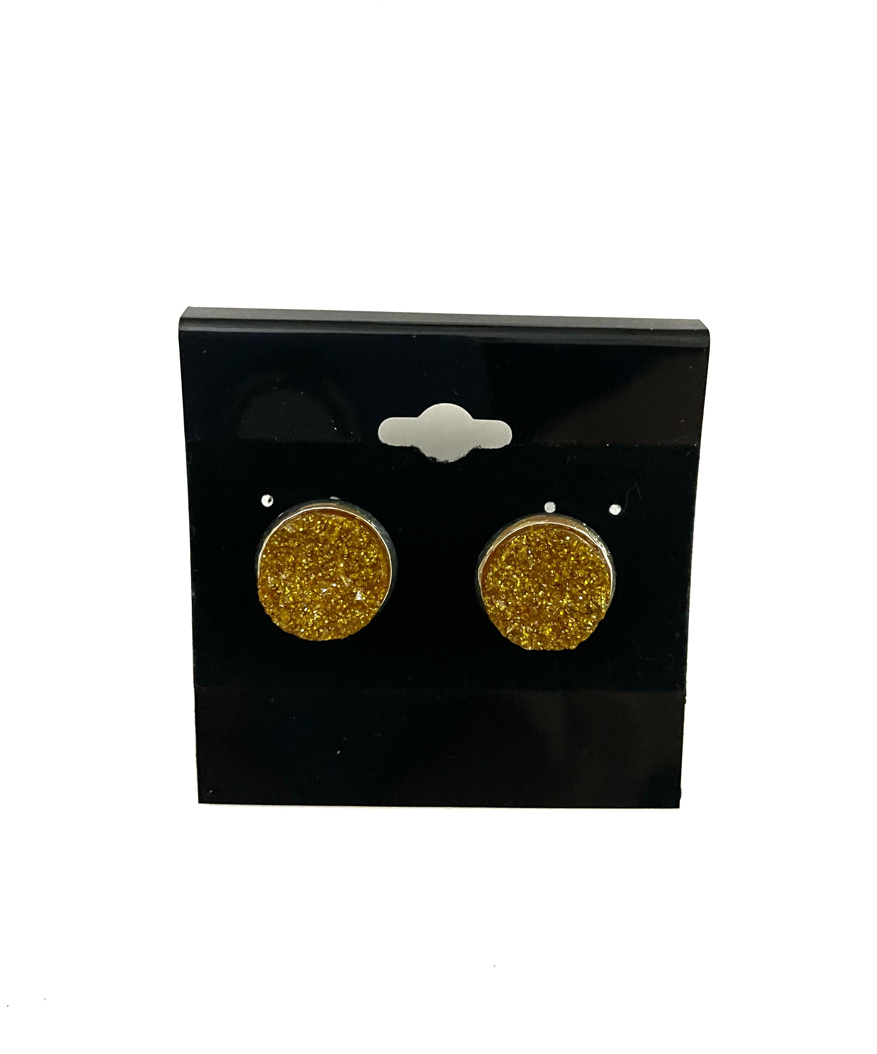 Gold Druzy Earring