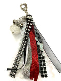 Red/White/Black with Beads Purse Bling