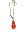 Cherry Quartz Teardrop Pendant Necklace