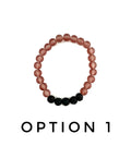 Frosty Purple Glass and Black Lava Stone Bracelet