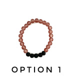 Frosty Purple Glass and Black Lava Stone Bracelet