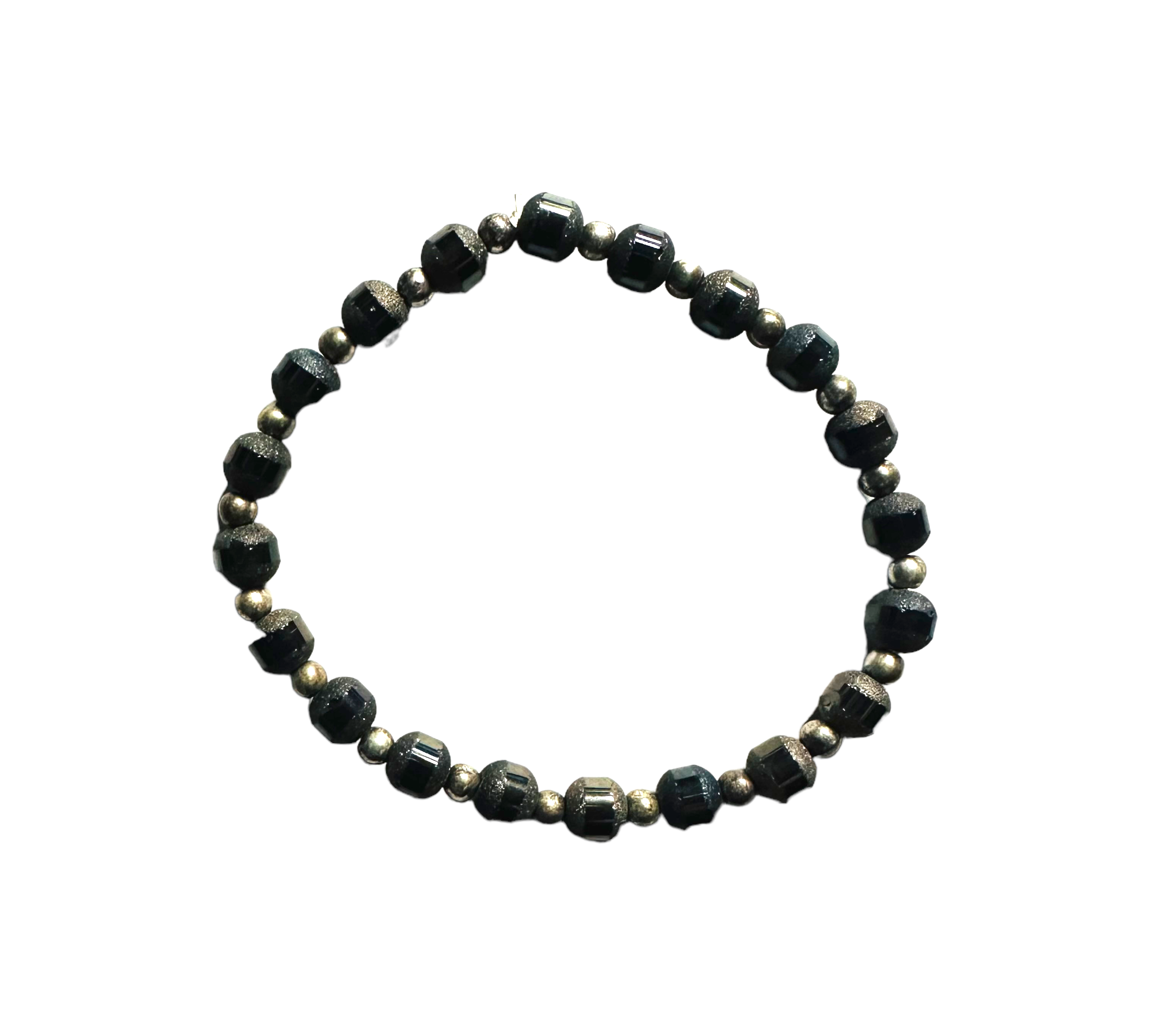 Black Chandler Glass Stretchy Bracelet