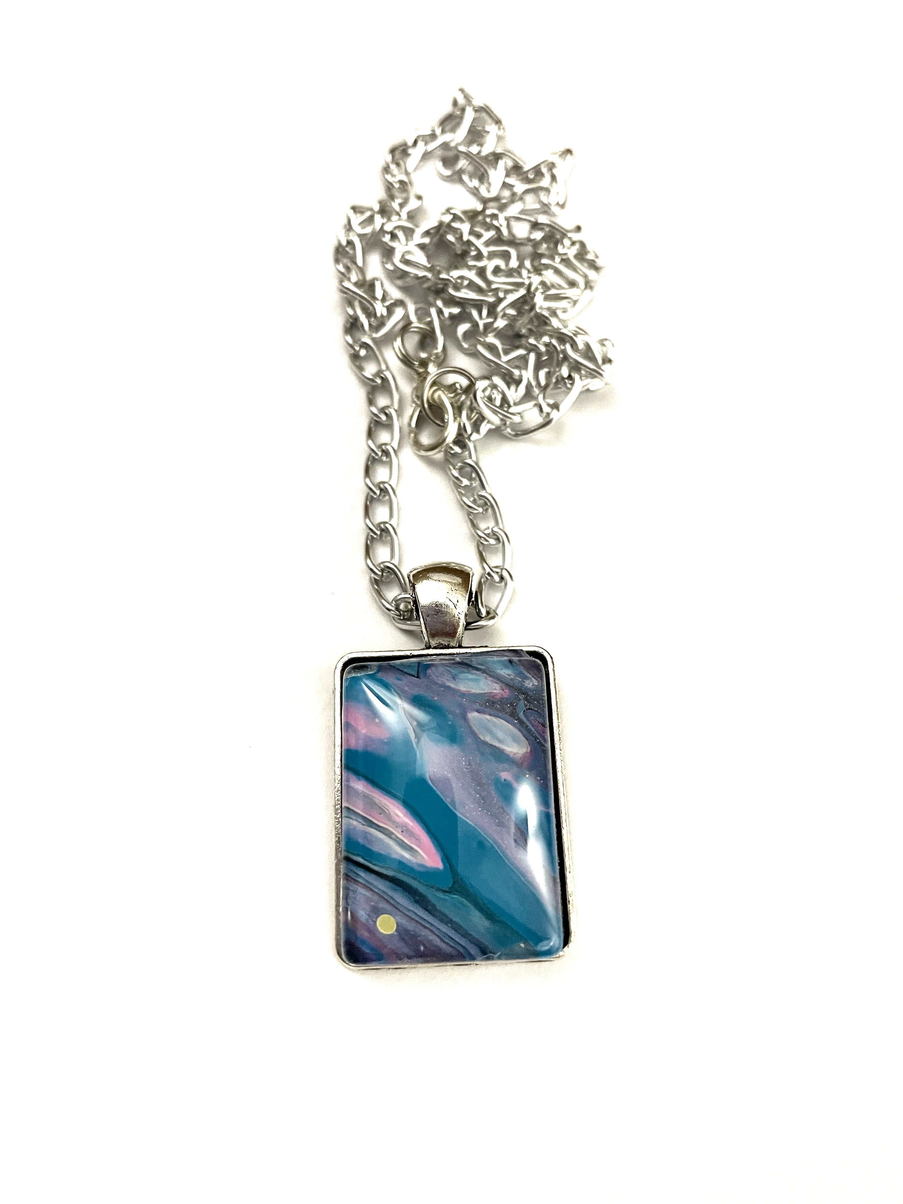 Blue, Pink and Black Acrylic Necklaces