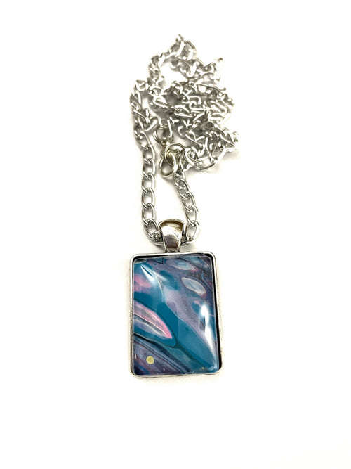 Blue, Pink and Black Acrylic Necklaces