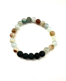 Agate and Lava Stone Bracelet and Earring Set