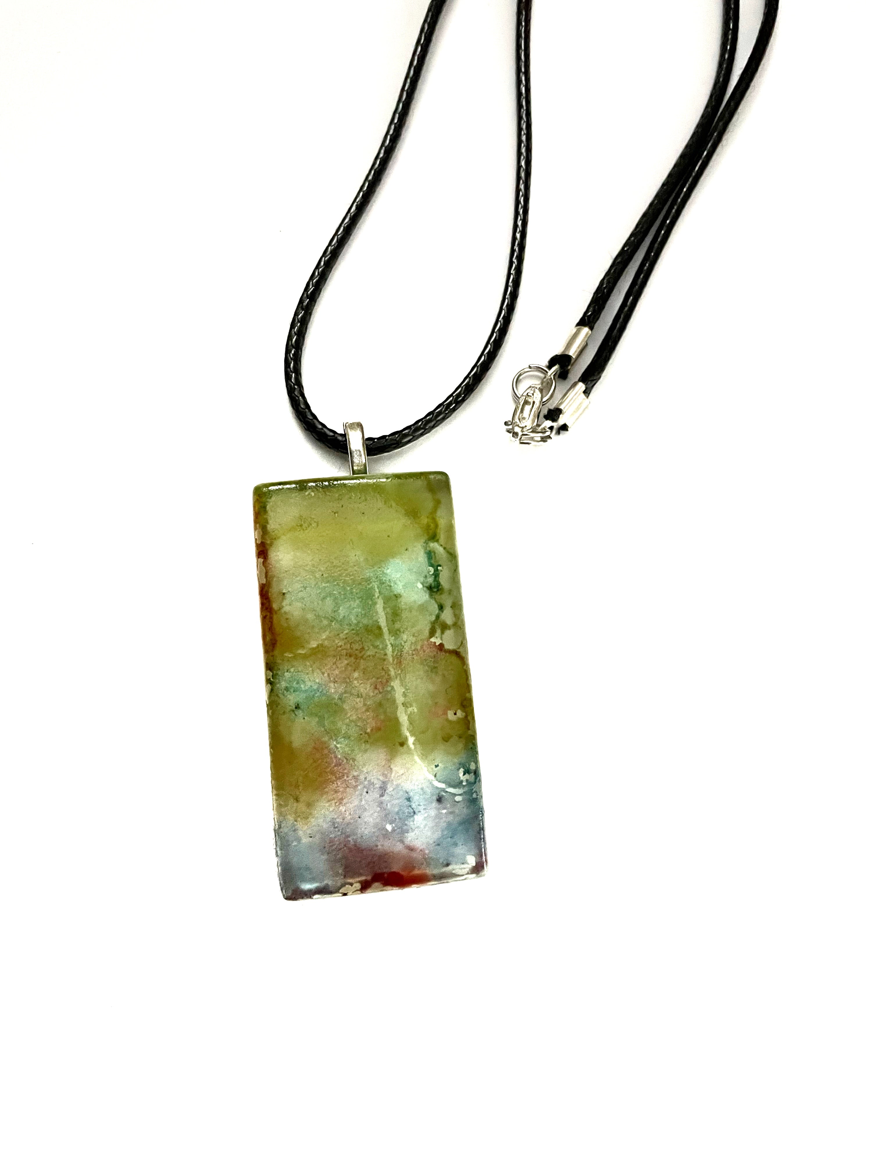 Summer Colors Rectangle Tile Necklace