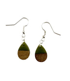 Extra SmallTeardrop Resin & Wood  Earrings