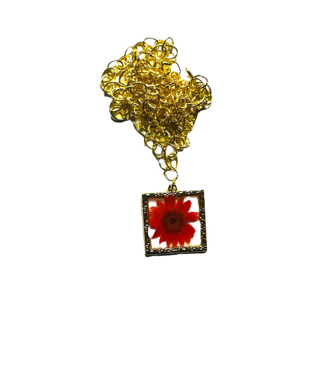Dried Flower Pendant Necklace