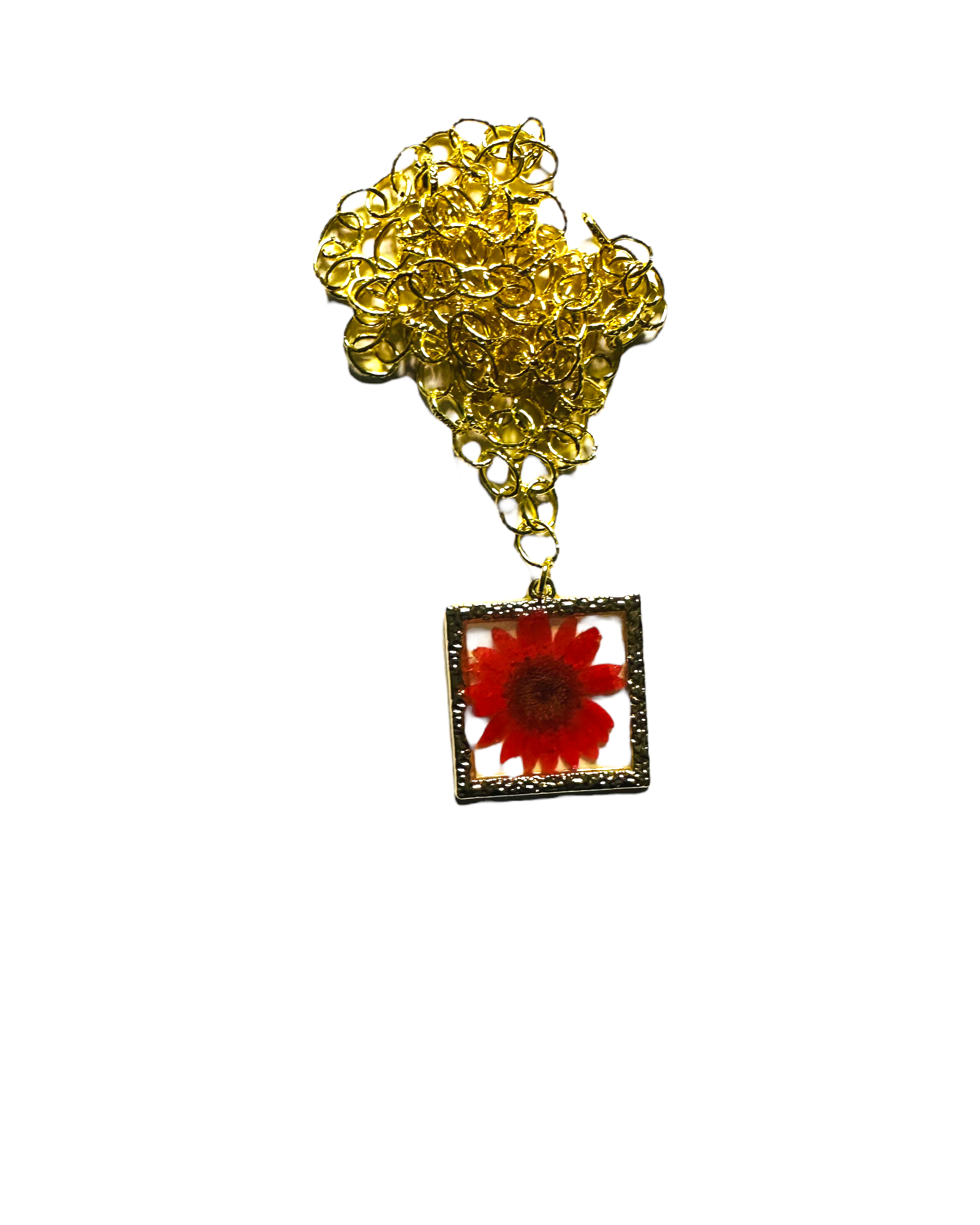 Dried Flower Pendant Necklace