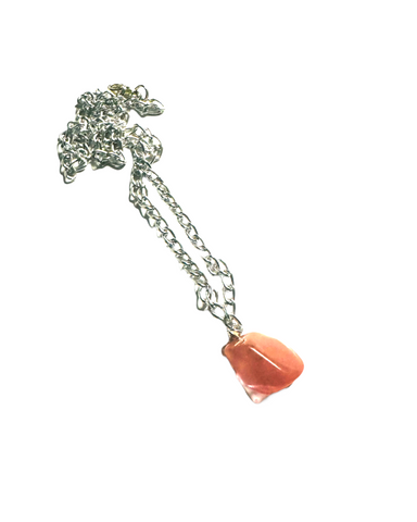 Cherry Quartz Nugget Necklace