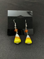 Glass Candy Corn Earrings