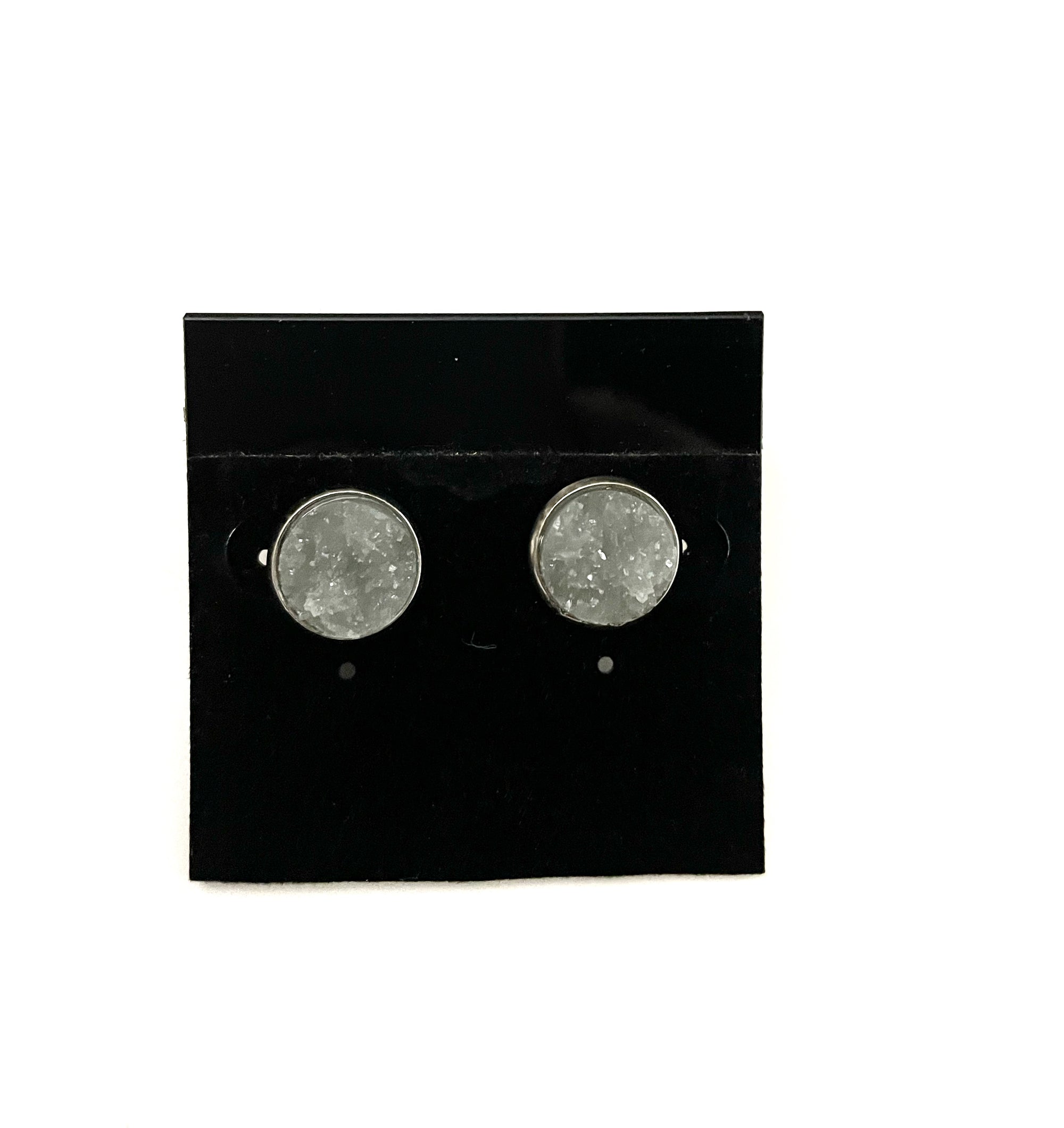 Grey Druzy Earring