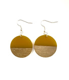 Medium Circle Resin & Wood  Earrings