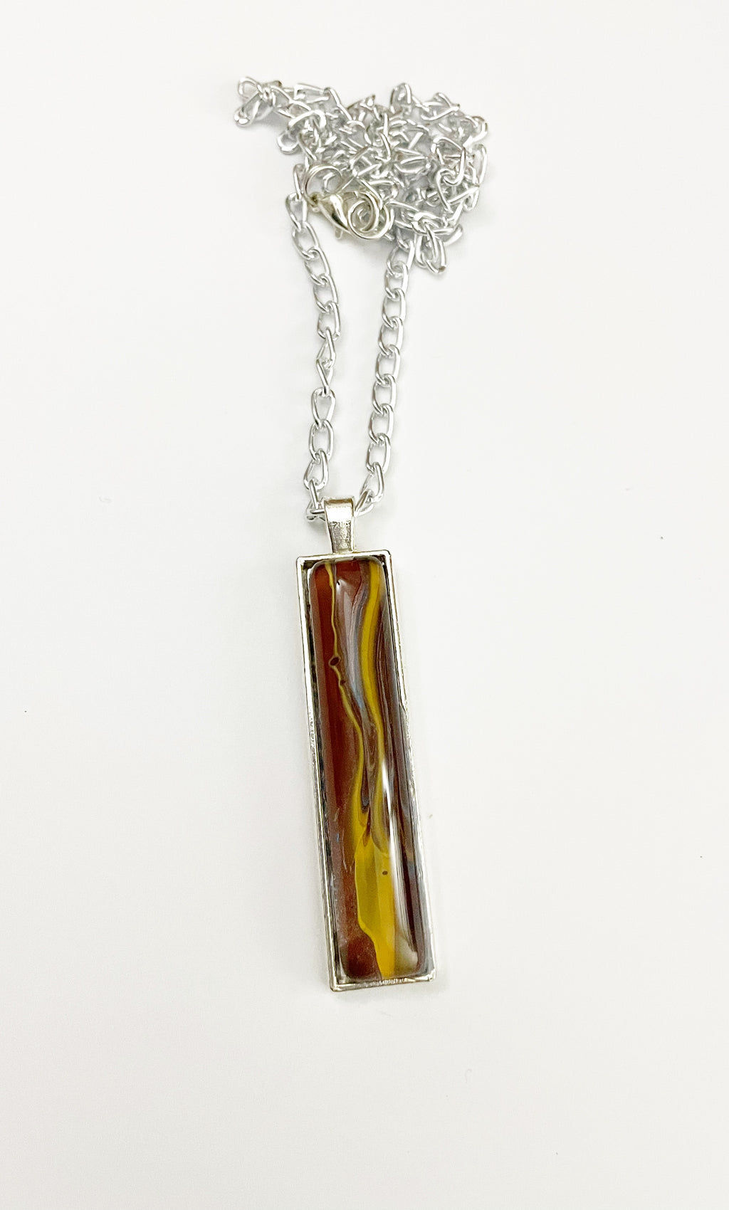 Brown, Blue and Yellow Acrylic Necklaces