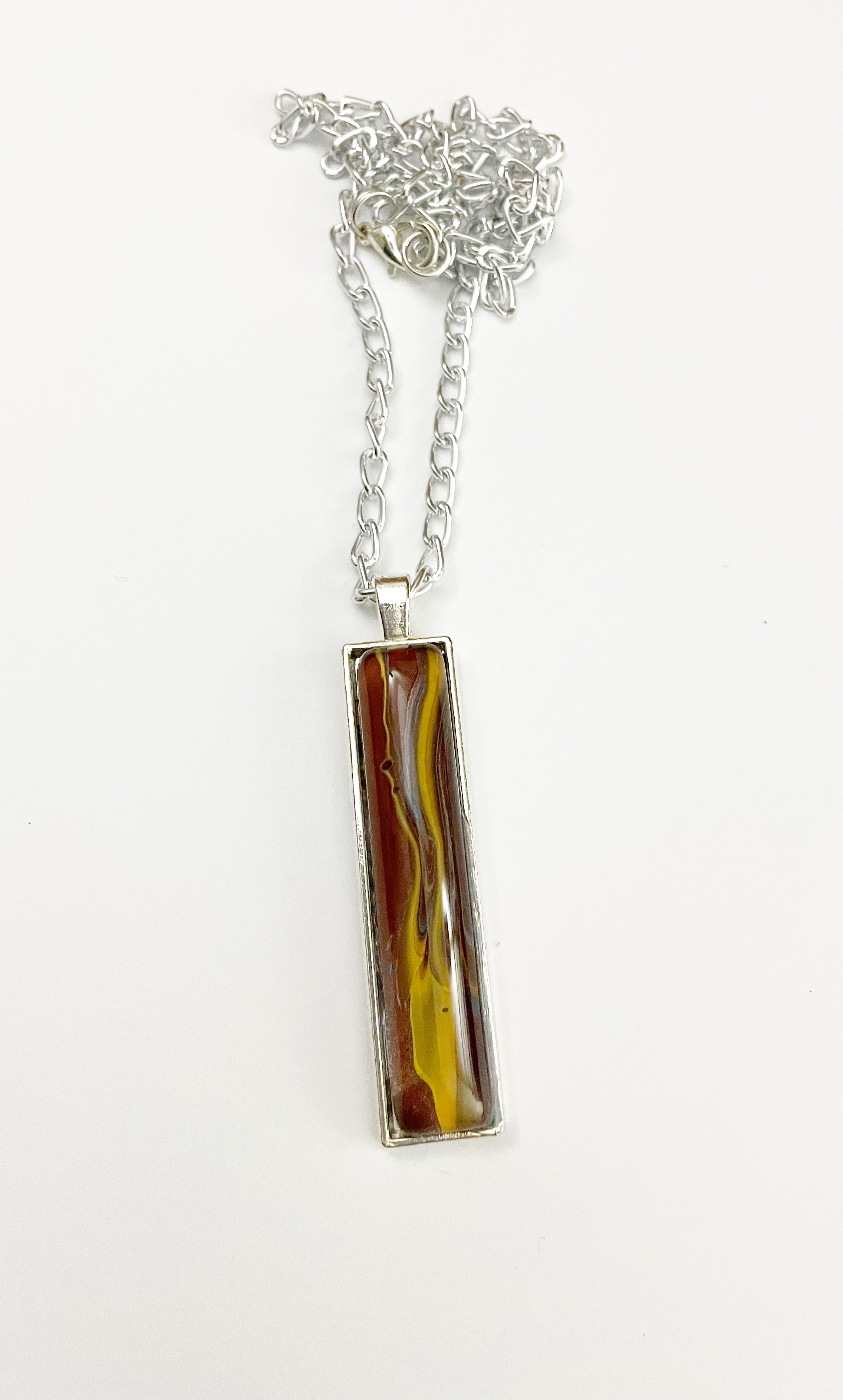 Brown, Blue and Yellow Acrylic Necklaces