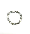 Grey Glass and Silver Stretchy Bracelet