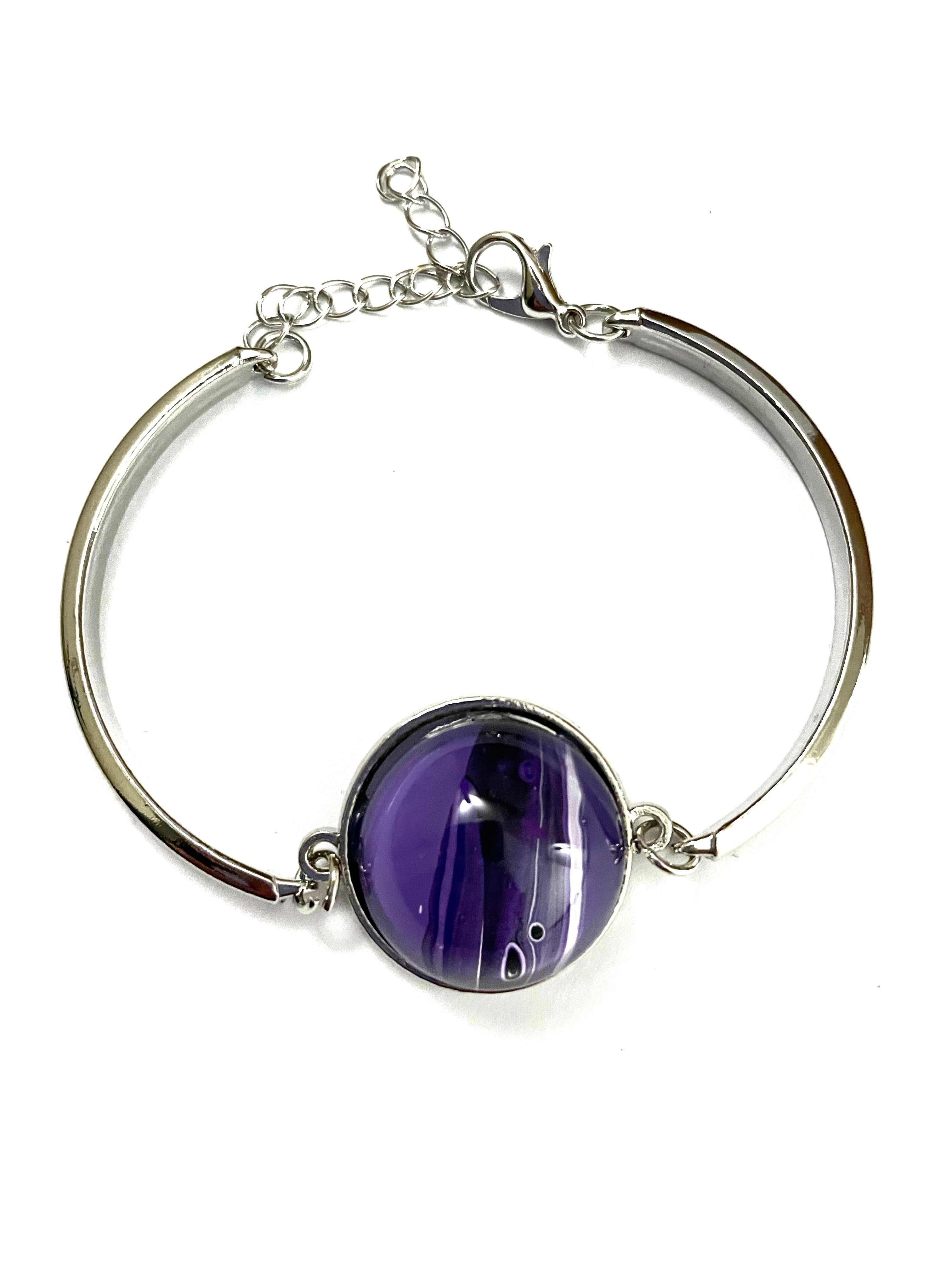 Purple Acrylic Paint Bracelets