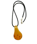 Amber with Brown Specks Glass Necklace
