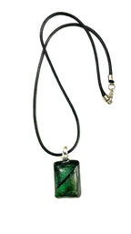 Green Dichroic Rectangle Necklace