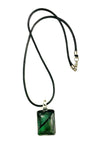 Green Dichroic Rectangle Necklace