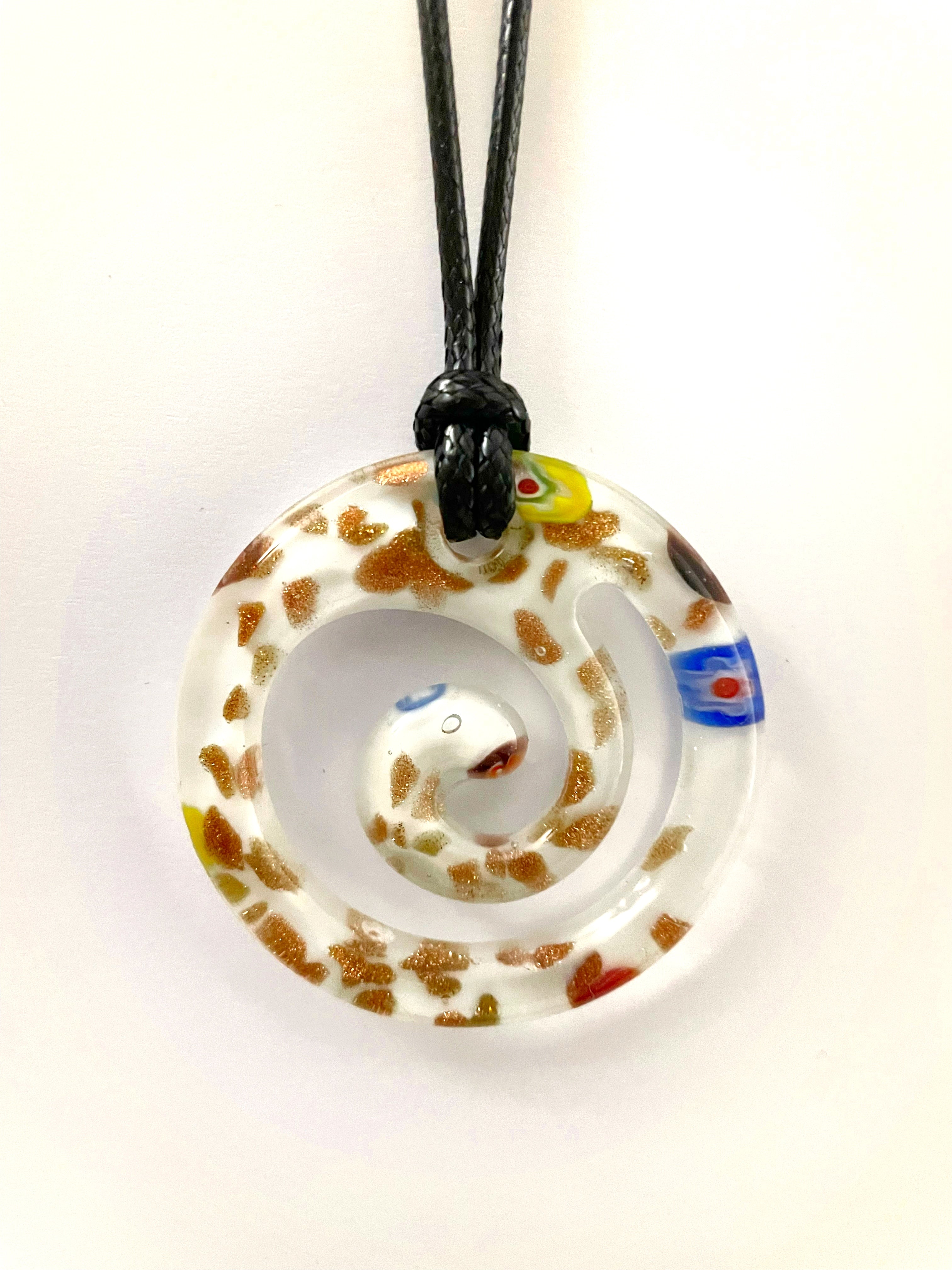 White and Gold Glass Necklace