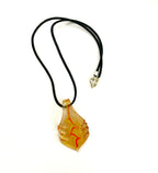 Transparent Yellow Glass Necklace