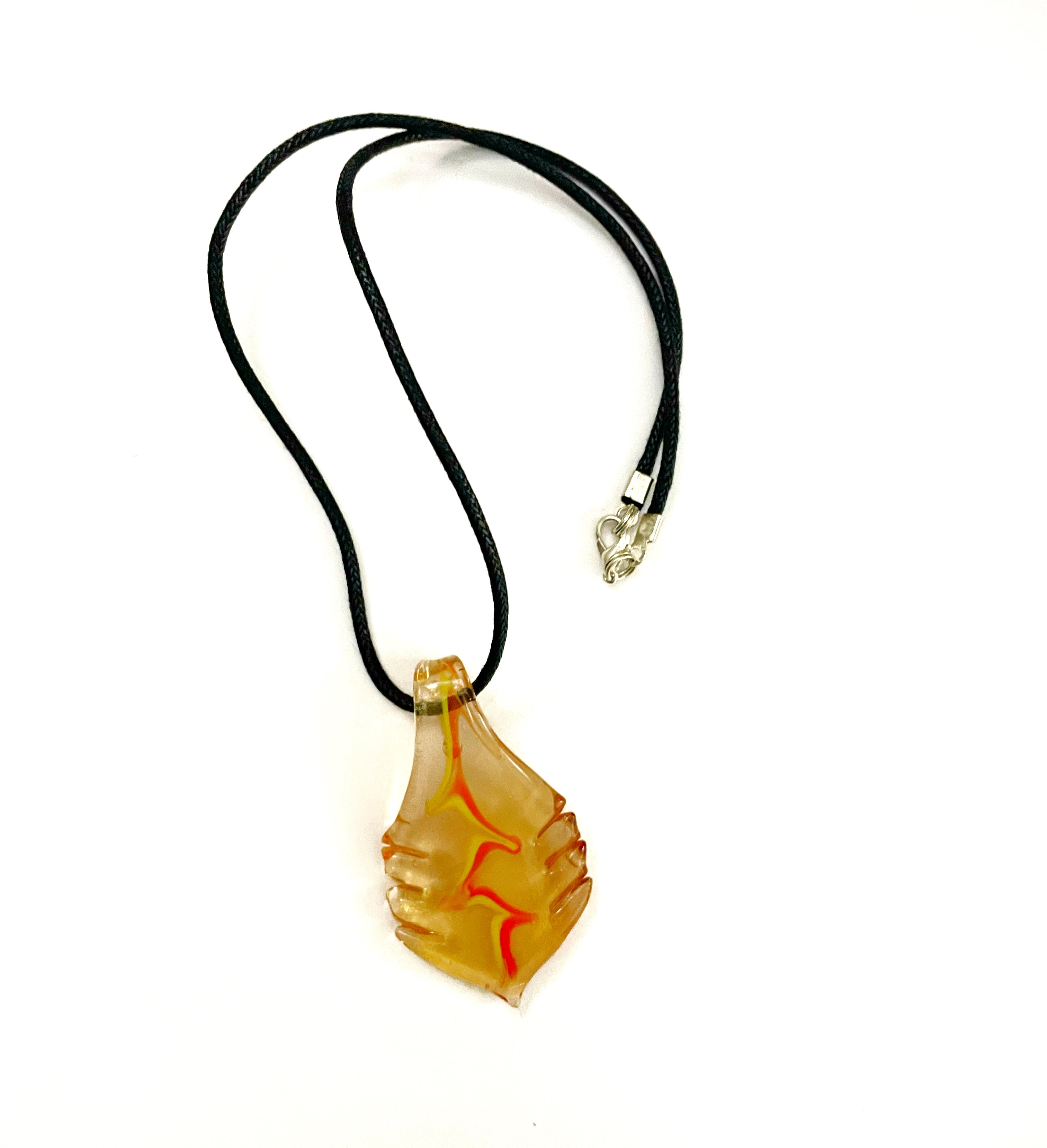 Transparent Yellow Glass Necklace