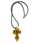 Yellow Cross Glass Necklace