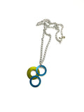 Lime Green and Blue 3 Washer Necklace
