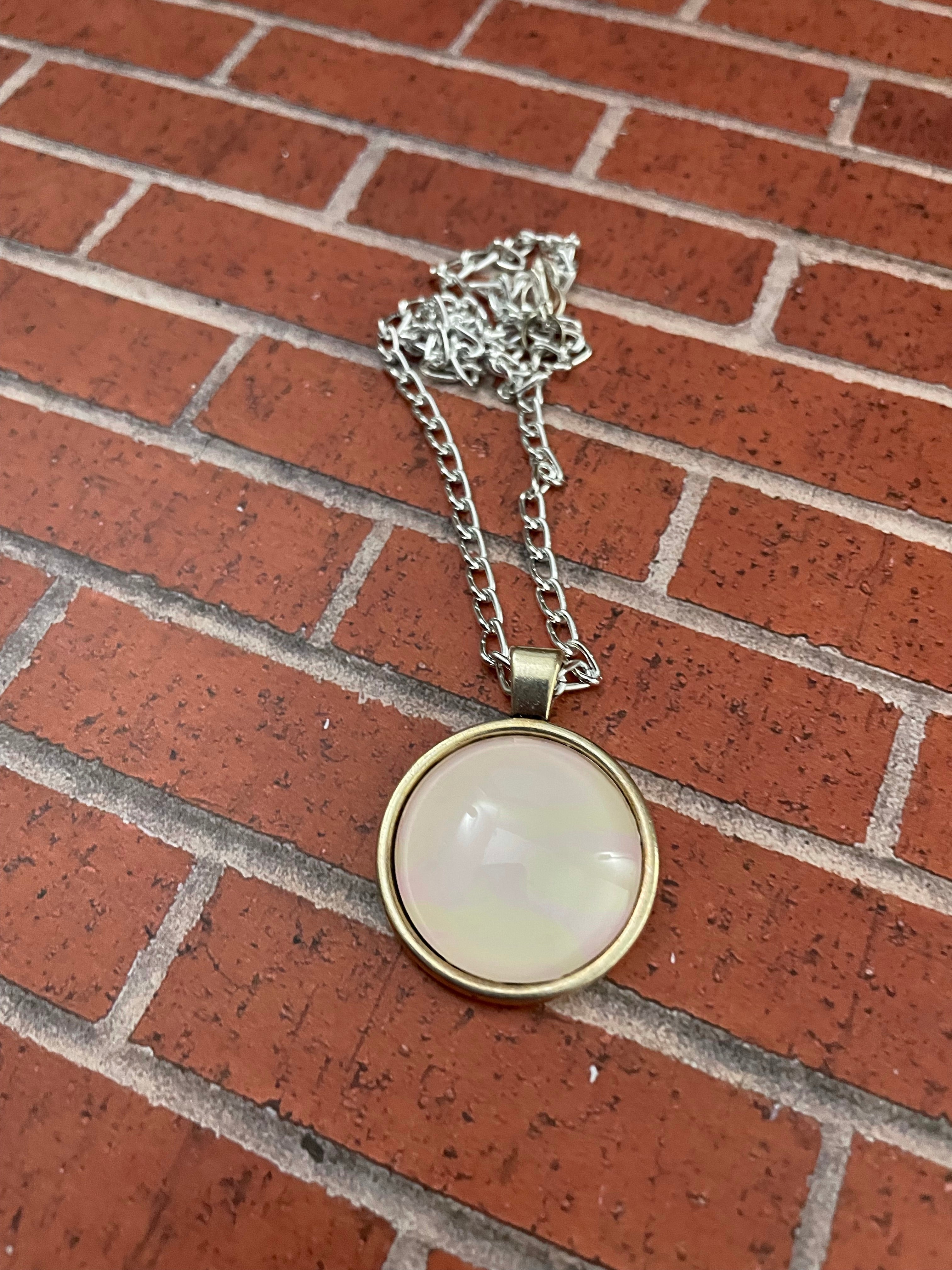 Pale Pink and Cream Acrylic Necklaces