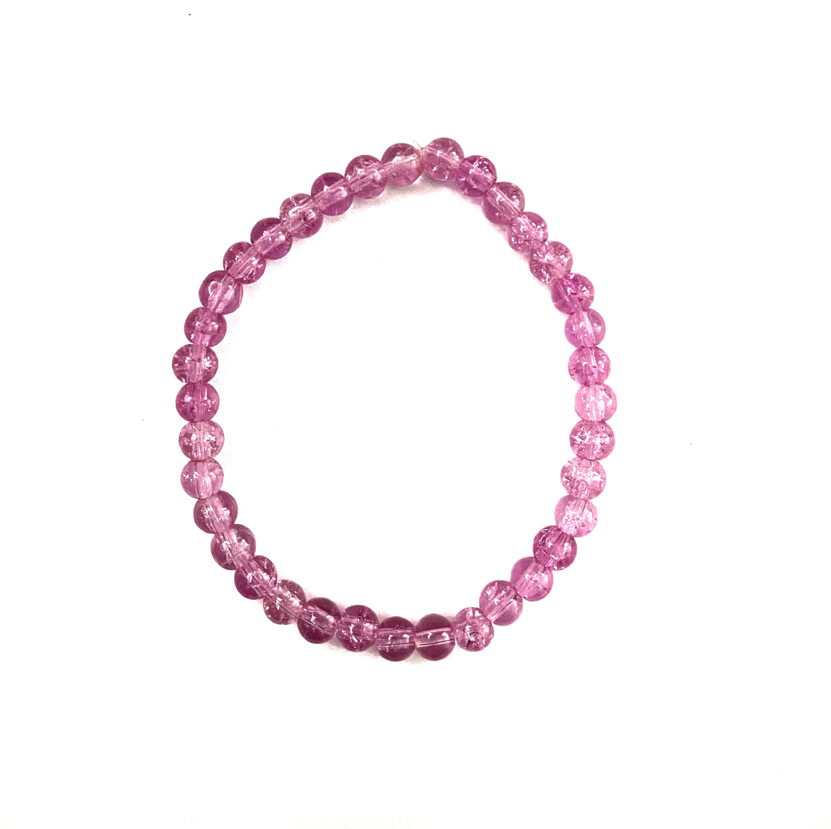 Pink Crackled Stretchy Bracelet
