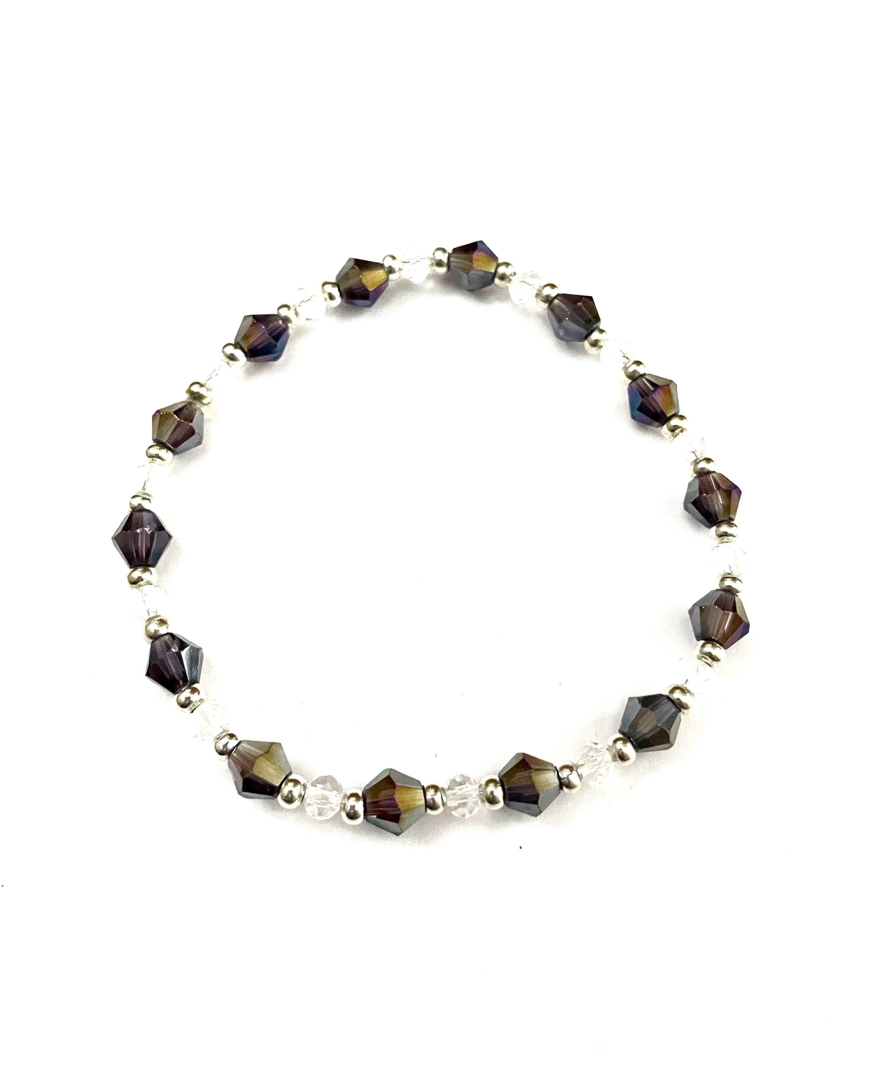 Purple Bicone Stretchy Bracelet - Multiple Options