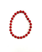 Red Howlite Bead Stretchy Bracelet