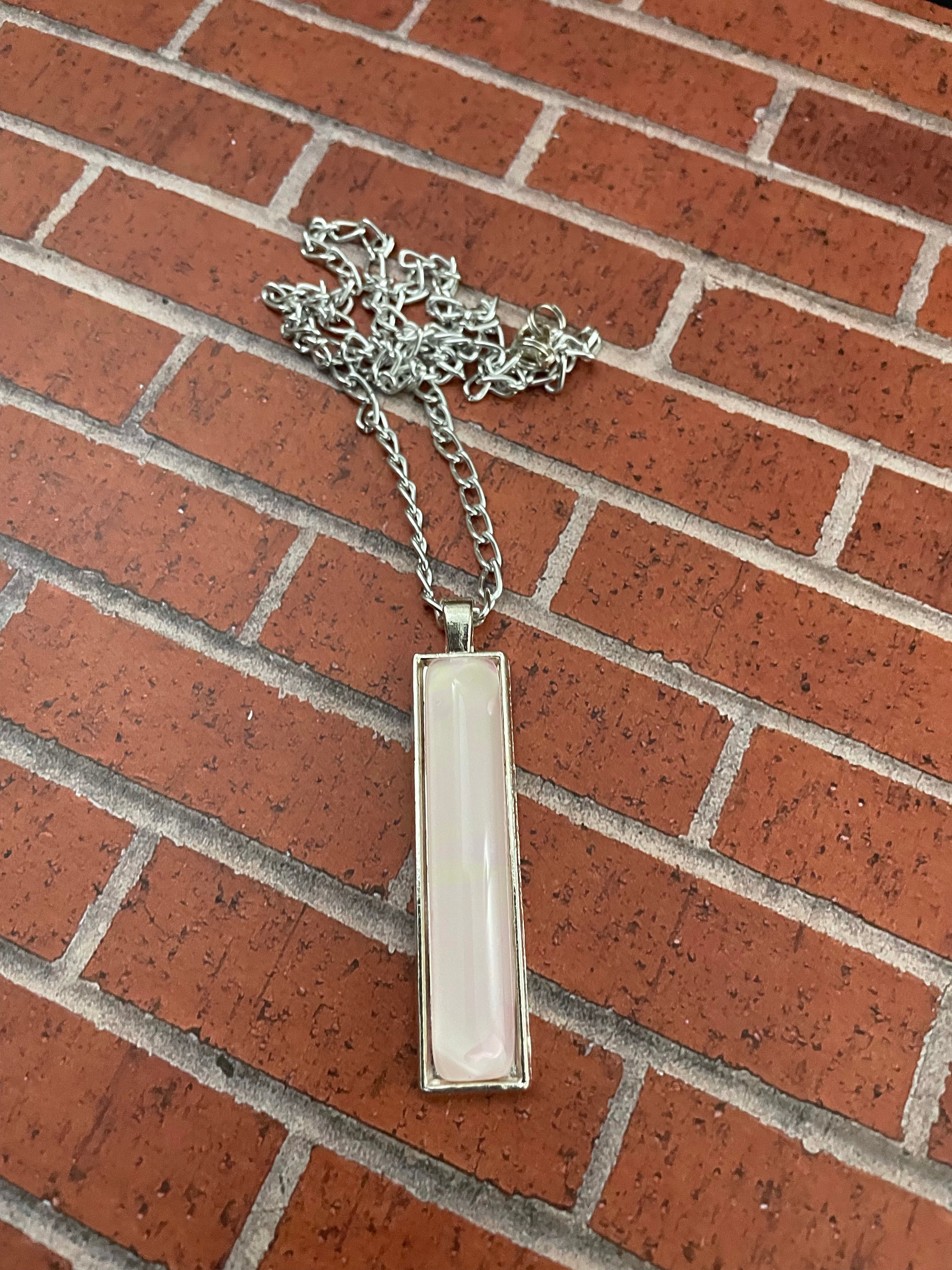 Pale Pink and Cream Acrylic Necklaces