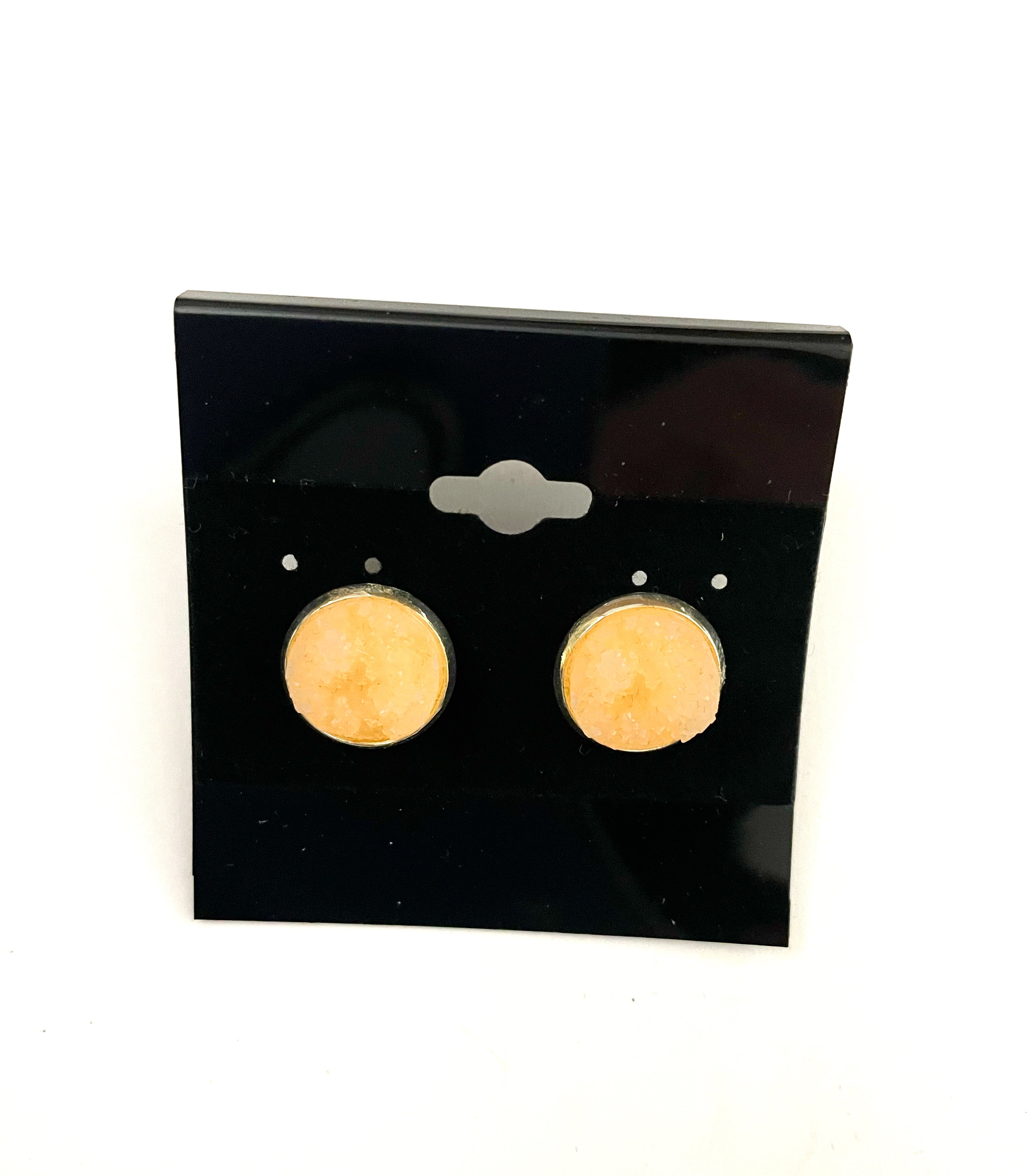 Peach Druzy Earring