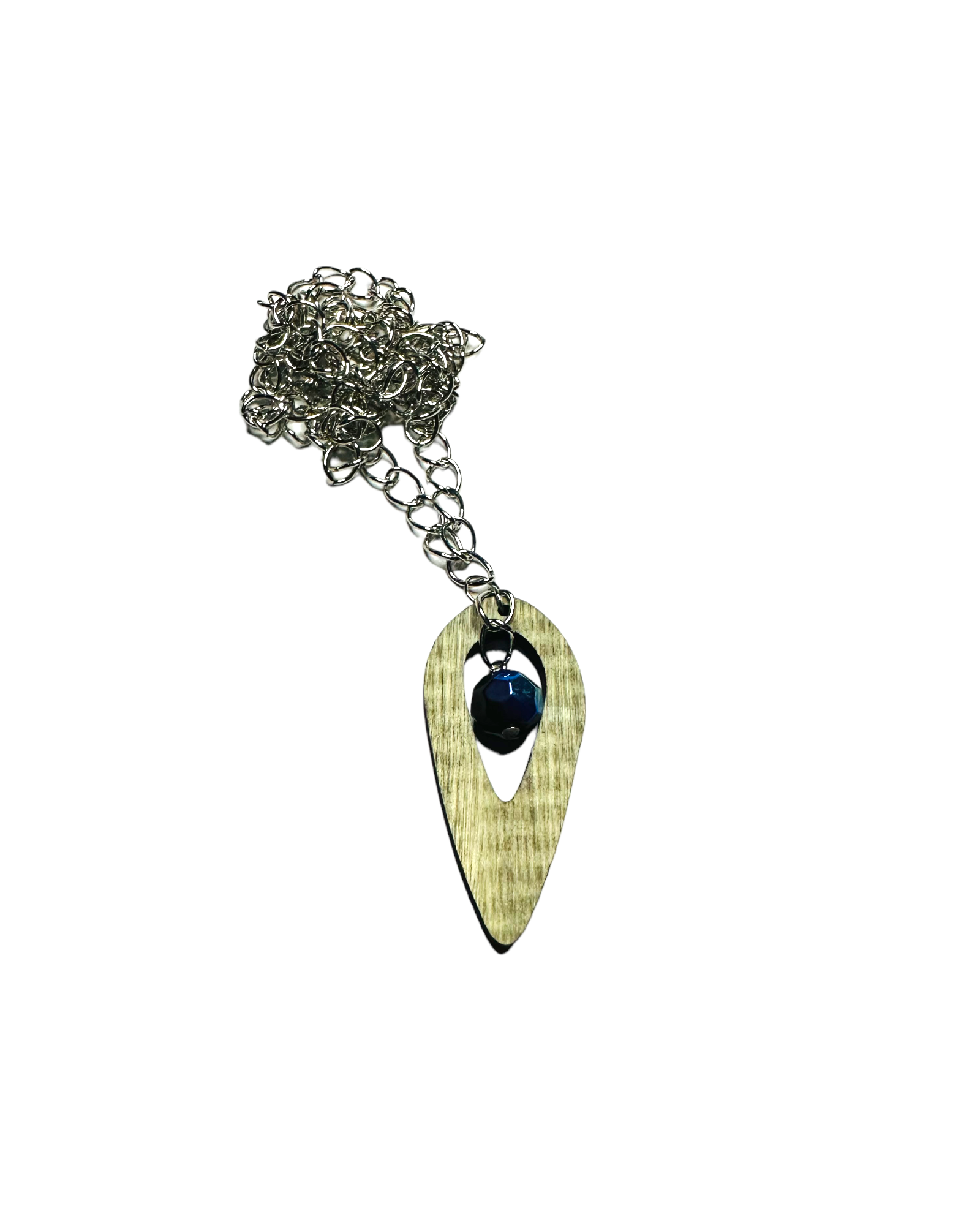 Teardrop Wooden Dangle Necklace