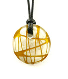 Silver and Yellow Glass Necklace