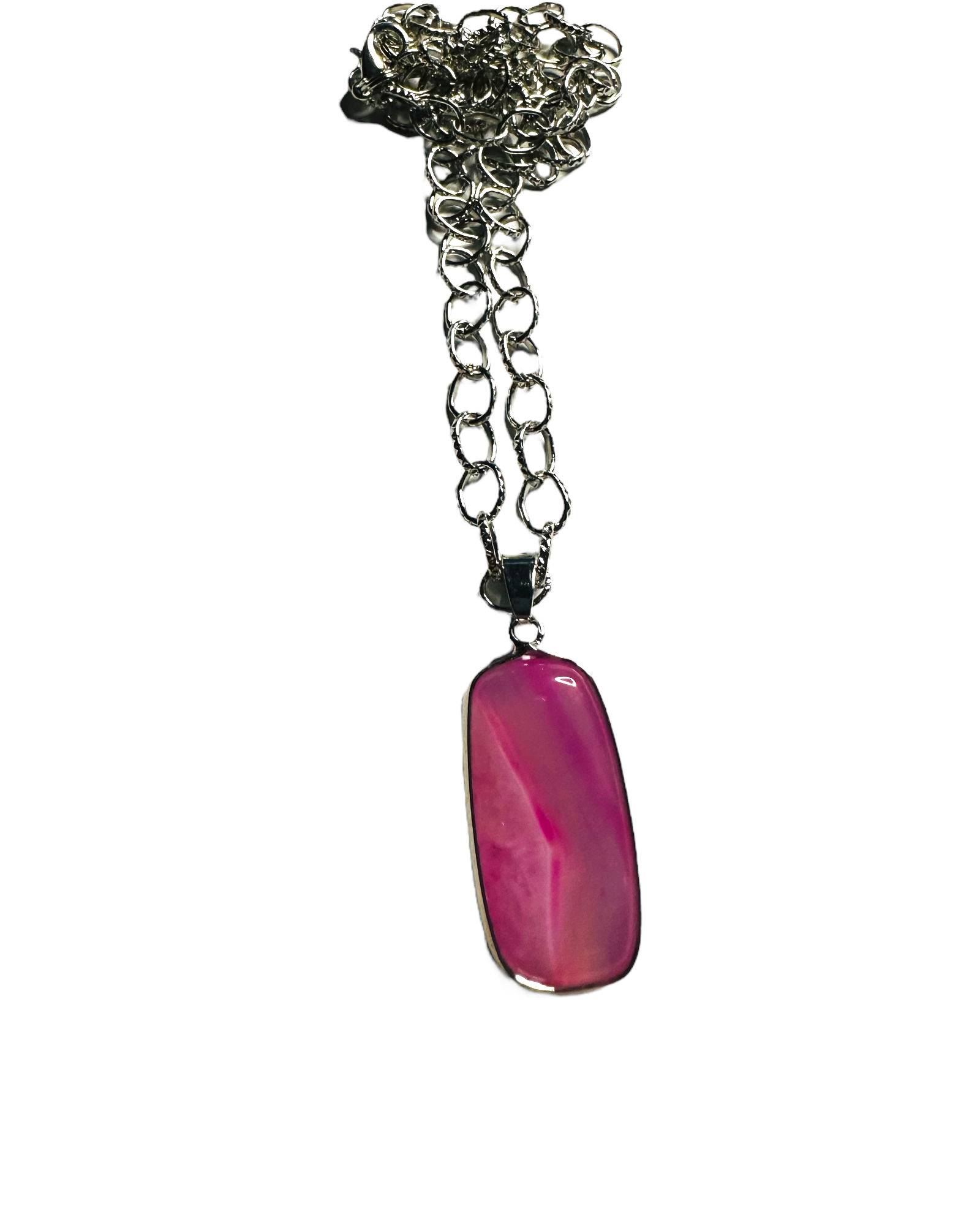 Agate Rectangle Pendant Necklace
