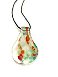 Colorful Glass on Clear Glass Necklace