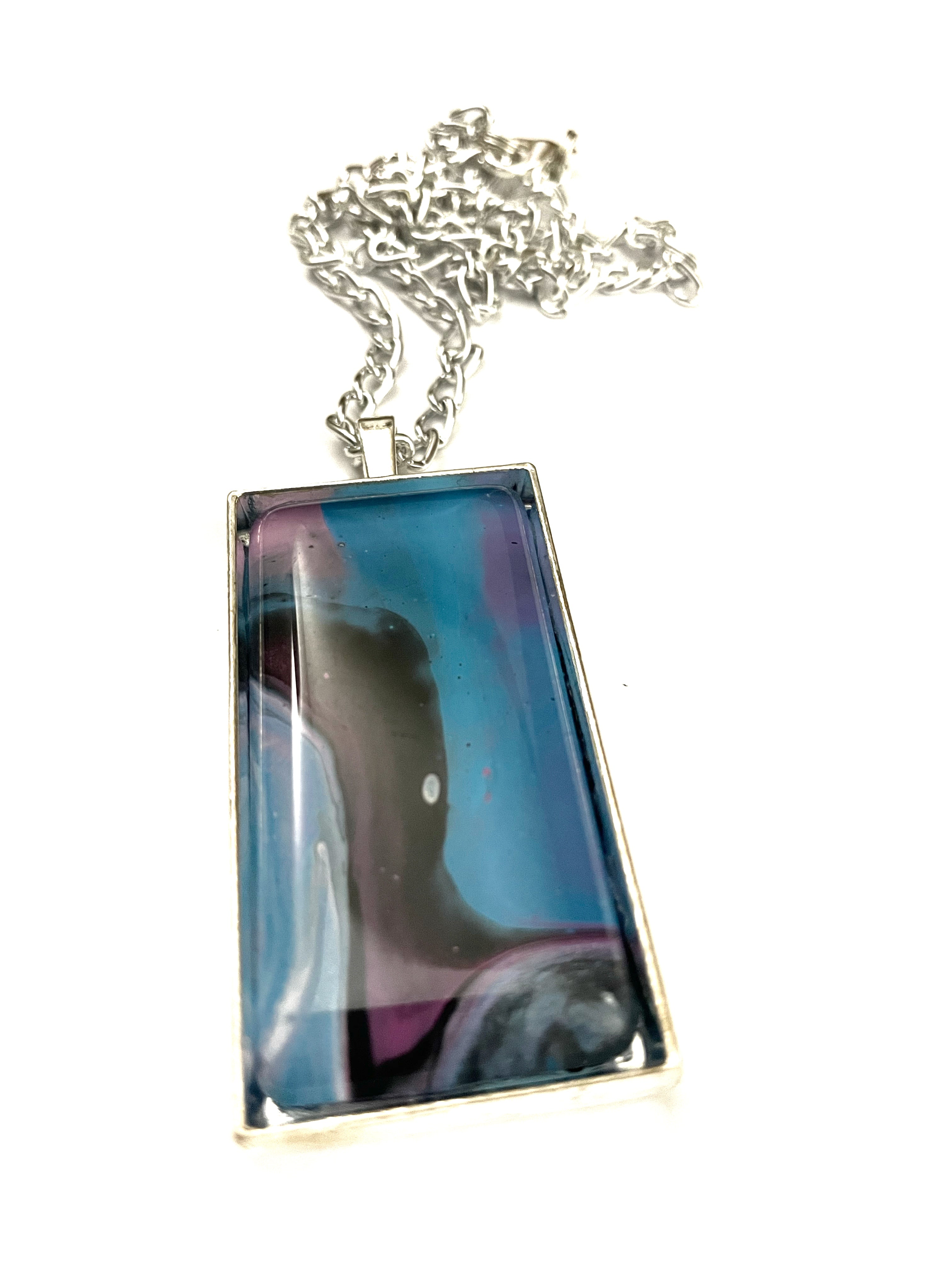 Blue, Pink and Black Acrylic Necklaces