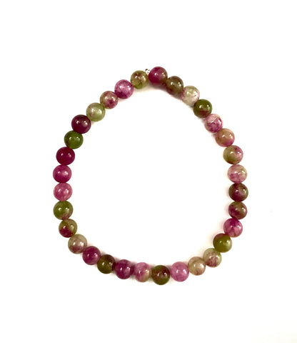 Pink and Green Stretchy Bracelet