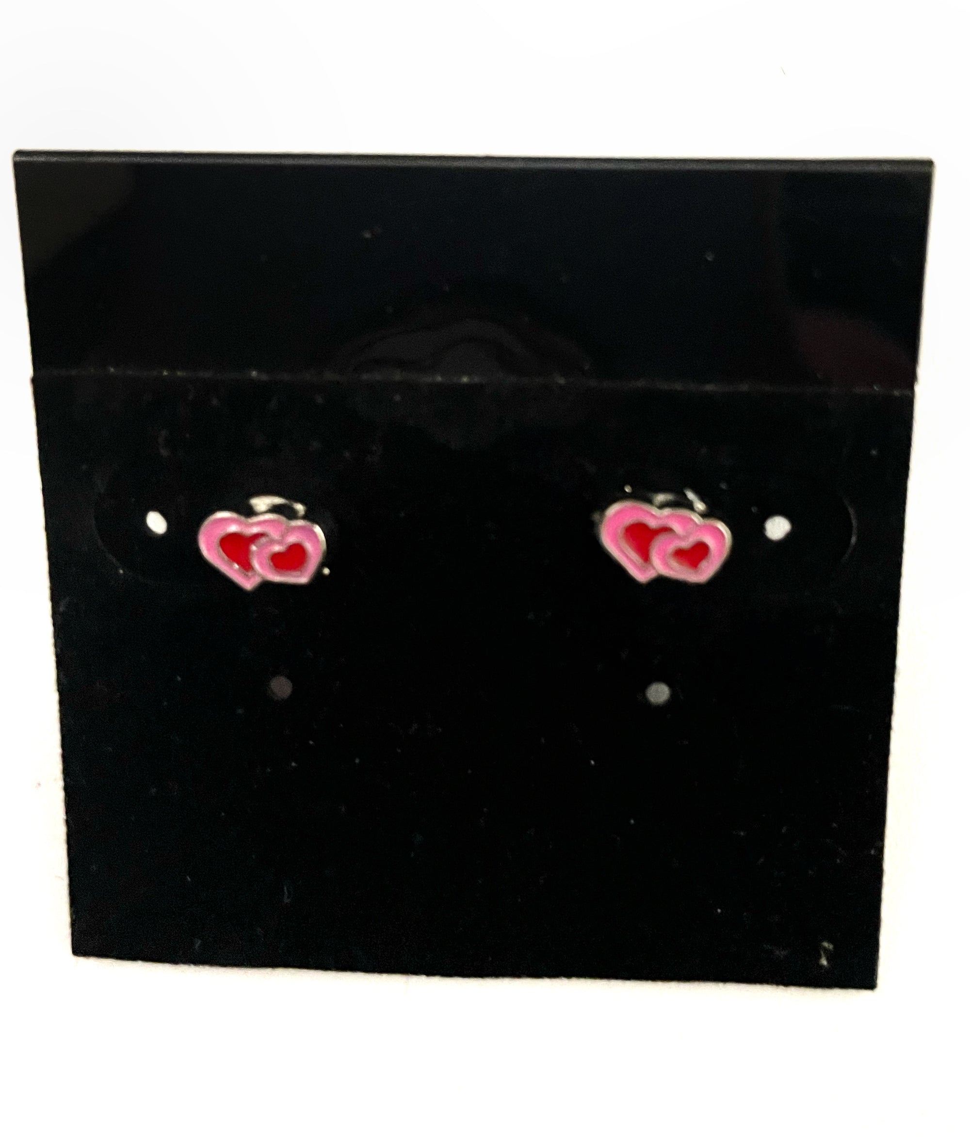 Double Heart Post Earrings