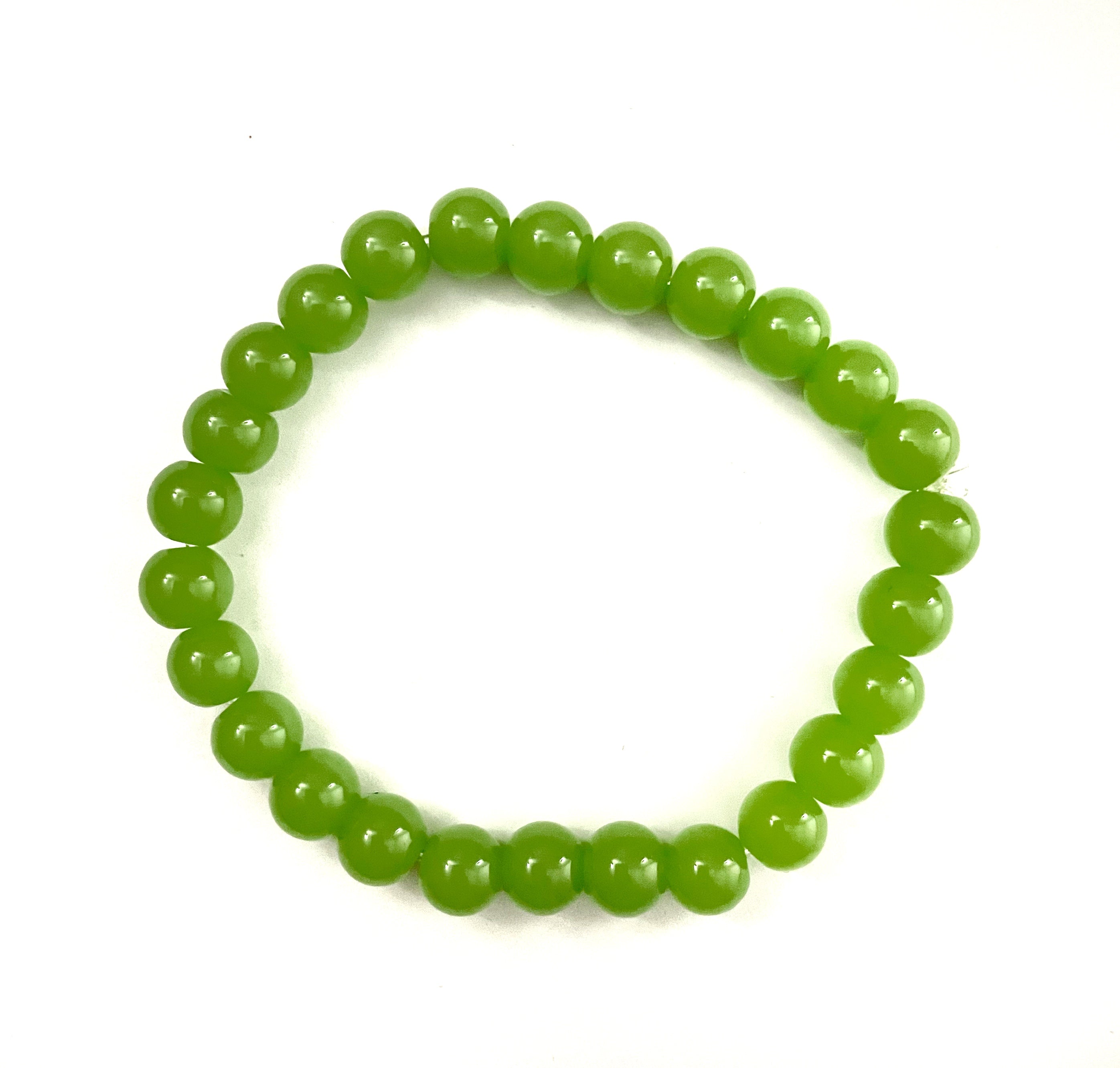 Apple Green Glass Stacked Bracelet