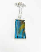 Brown, Blue and Yellow Acrylic Necklaces