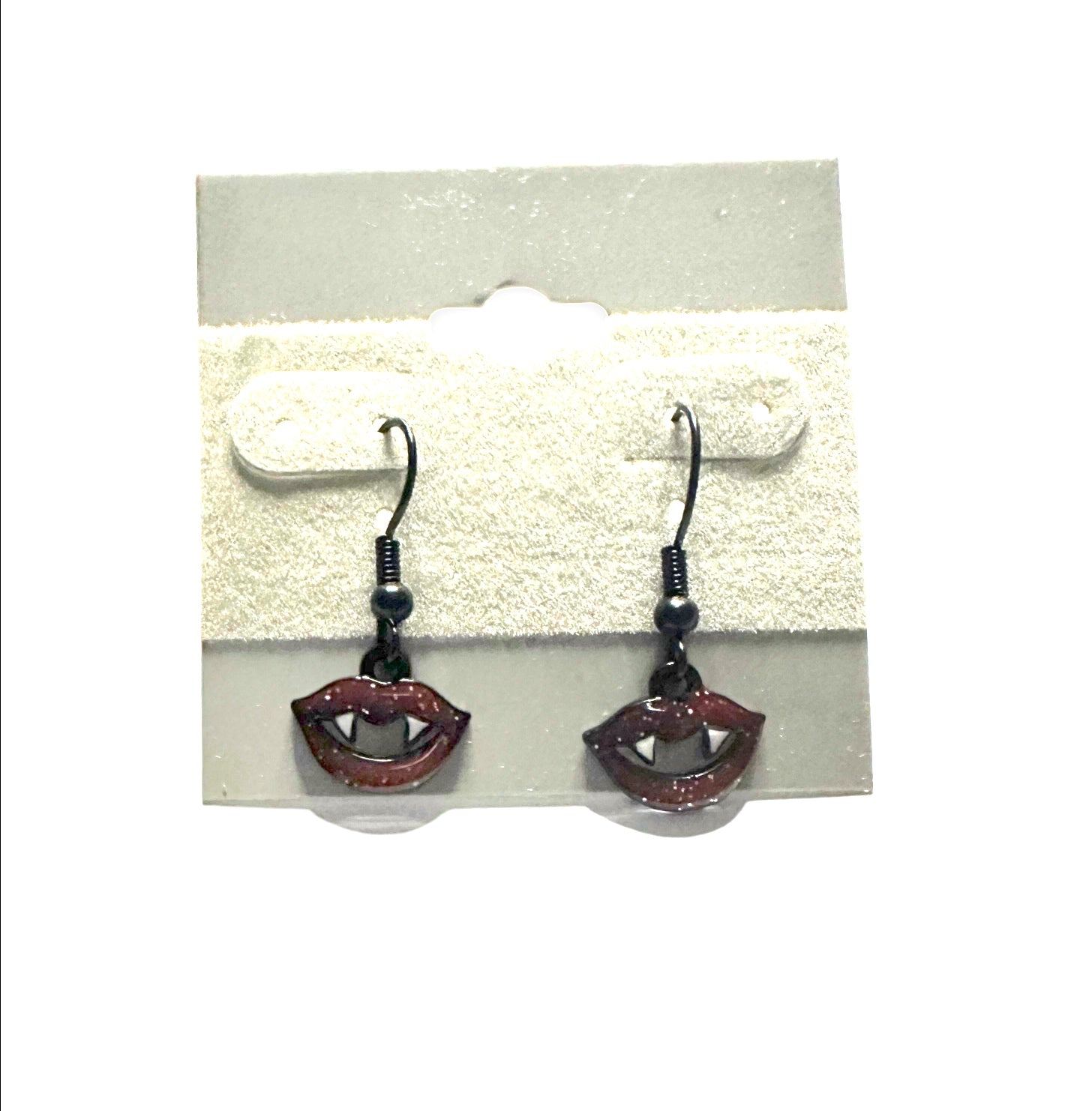 Lips with Fangs Charm Earrings