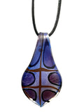 Purple, Silver and Tan Glass Necklace