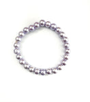 Light Purple Glass Pearl Stretchy Bracelet