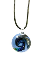 Blue Dichroic Circle Necklace