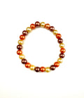 Fall Color Glass Pearl Stretchy Bracelet