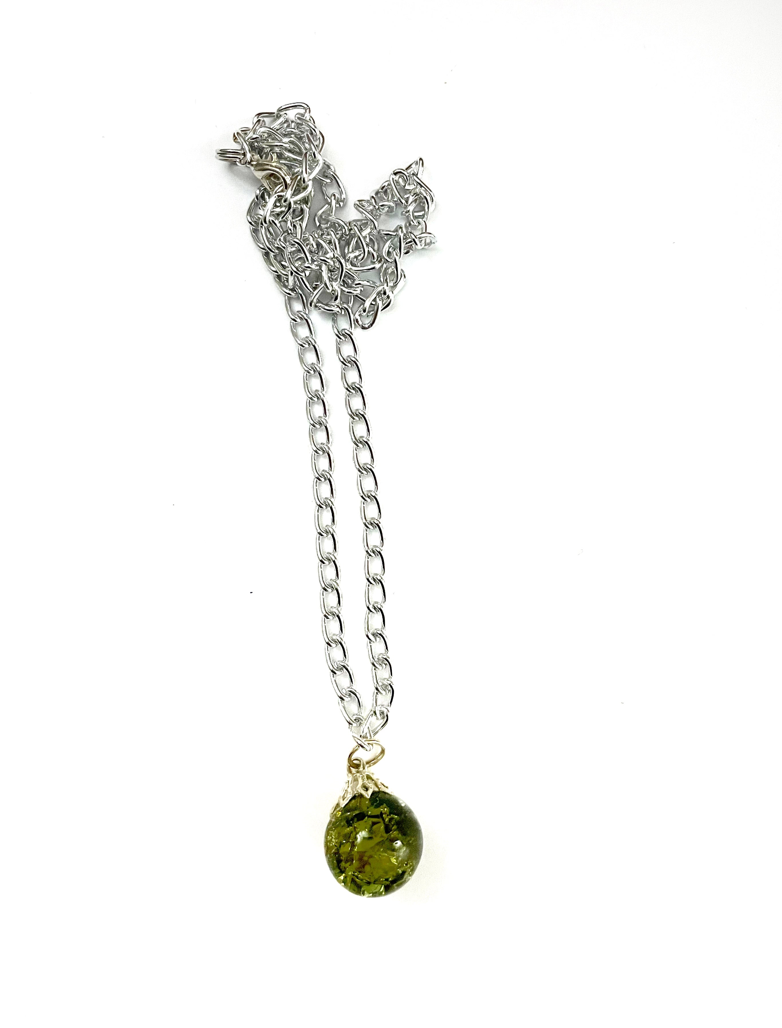 Olive Drab Green Marble Necklace